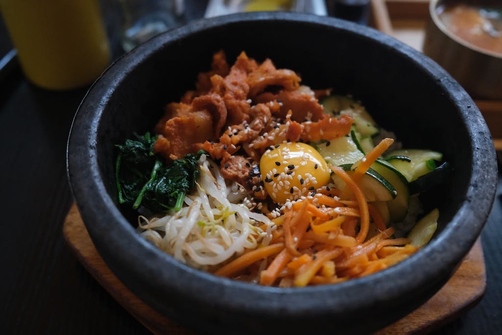 Cooked Food on Black Bowl