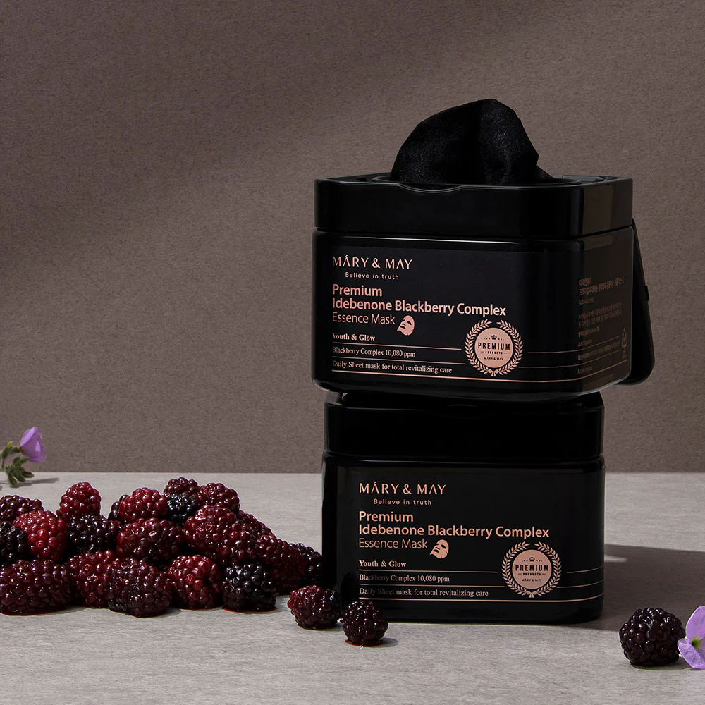 Mary&May Premium Idebenone Blackberry Complex Essence Mask_2 Mary&May Premium Idebenone Blackberry Complex Essence Mask_2