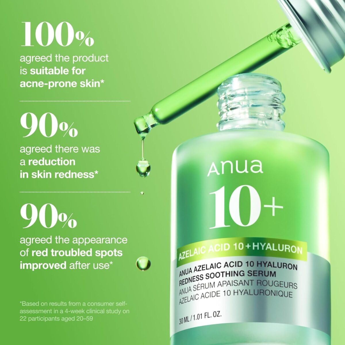 Anua_Azelaic Acid 10% Hyaluron Redness Soothing Serum_7 Anua_Sérum apaisant contre les rougeurs à l'acide azélaïque 10 % et à l'acide hyaluronique_7